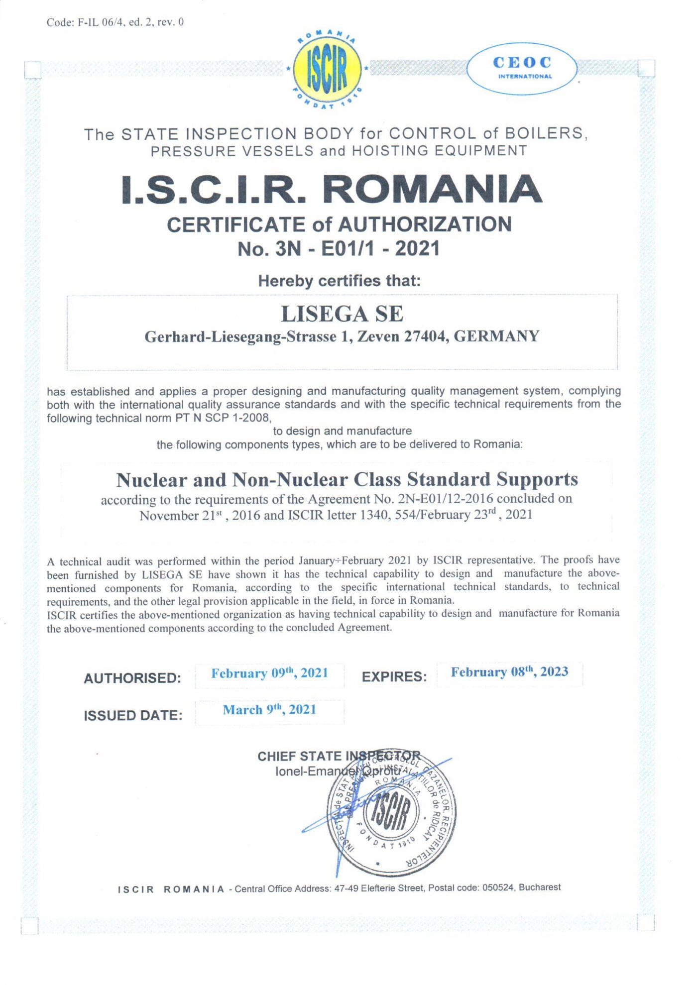 I S C I R Romania Pt N Scp 1 08 Lisega Se Lisega Se